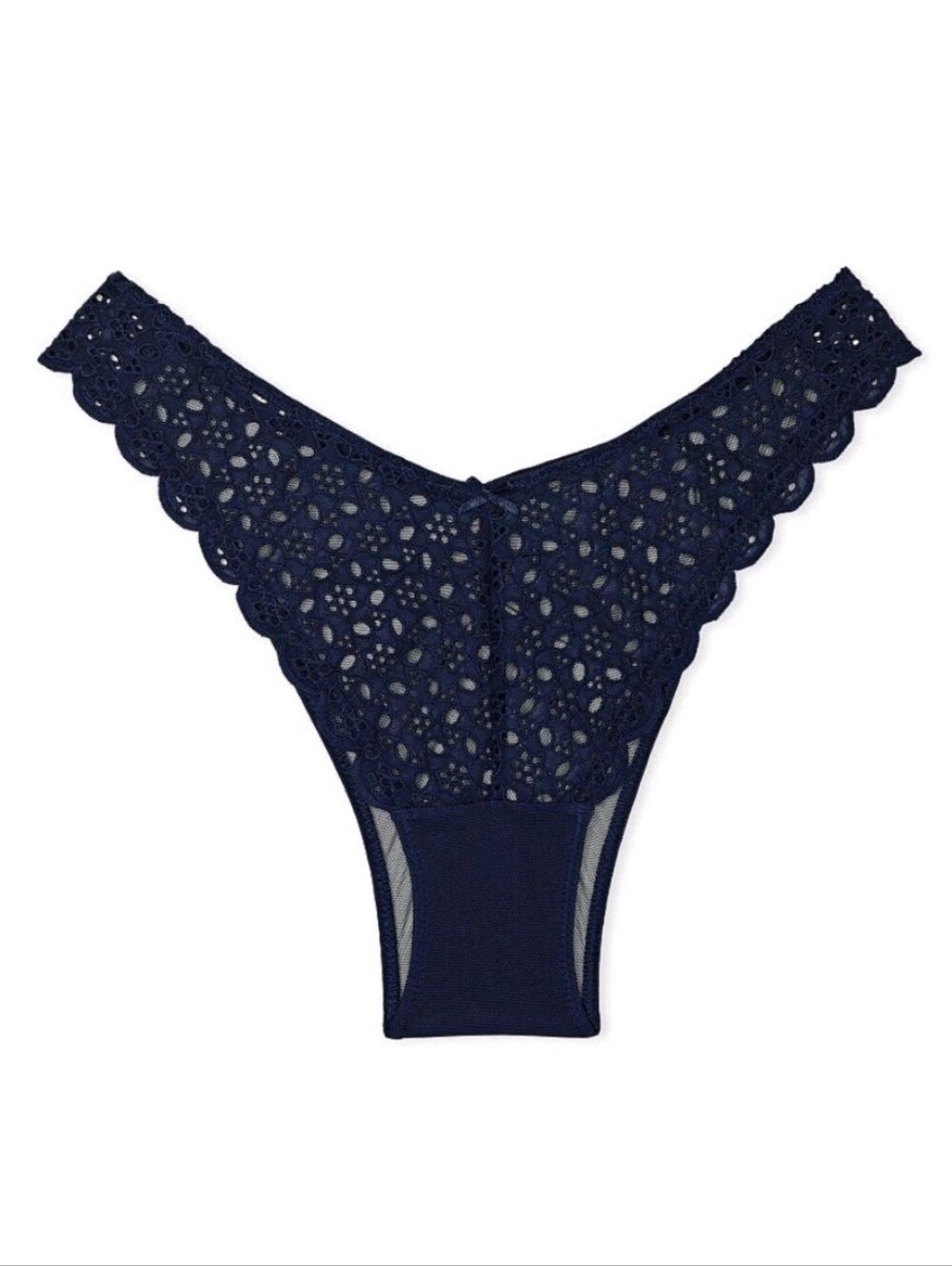 Victoria's secret dream Angel's very sexy eyelet lace Brazilian panty SMALL NAVY